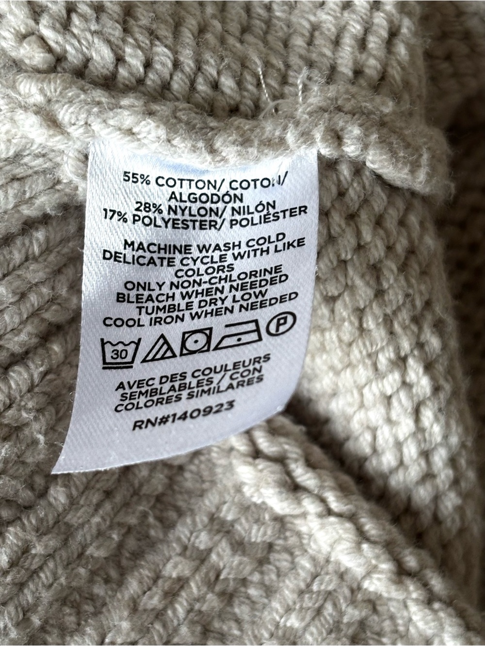 LOFT Oversized Chunky Cardigan Silver Strand Heather Size LP - Picture 5 of 5